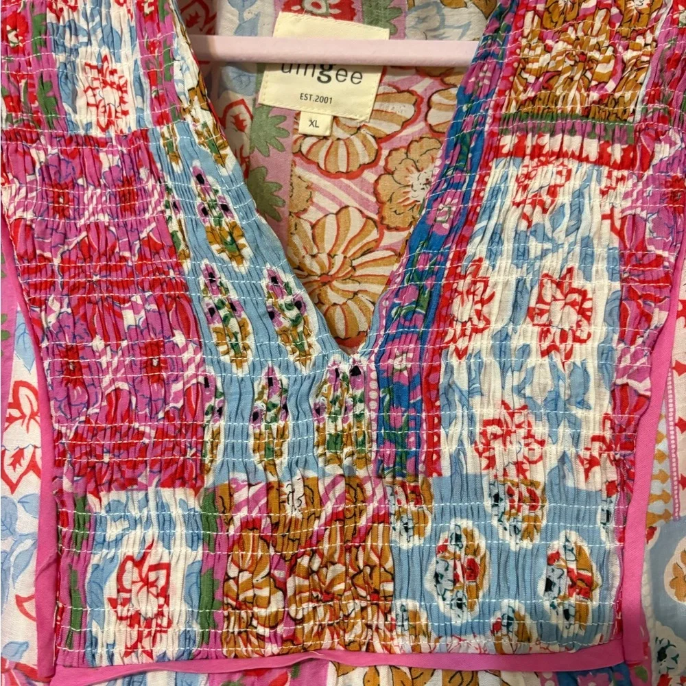 Umgee Pink and Blue Floral Dress - Picture 3 of 4